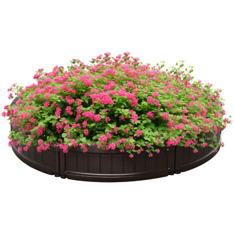 Massifs jardin ronds plastique HDPE plantes légumes diam 123 x 21 cm brun (1/5)