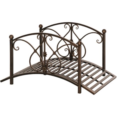 Pull jardin vintage éléments floraux métal 99x68x53 cm noir (1/5)
