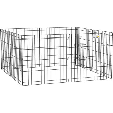 Parc enclos modulable chiens lapins rongeurs clôture petits animaux intérieur extérieur pliant 8 panneaux (1/5)