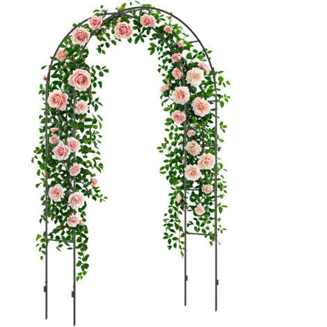 Arc liane métallique jardin extérieur 140x40x240 cm noir (1/5)