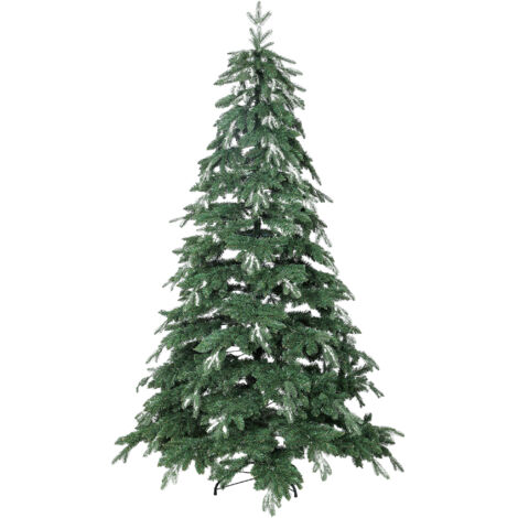 Sapin Noël artificiel 210 cm, branches réalistes, support acier effet neige, base pliable, montage rapide (1/5)