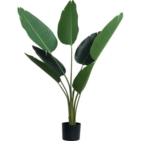 Palmier artificiel décoratif 120 cm, pot avec 7 feuilles, intérieur, Ø15x120 cm, vert (1/5)