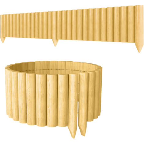 Panneau décoratif clôture jardin bois résistant facile installation, pelouse/patio, 176x38 cm, naturel (1/5)
