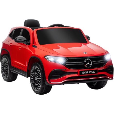 Voiture électrique enfant 3-8 ans licence EQA 12 V 3-8 km/h 2 moteurs suspension télécommande USB MP3 phare klaxon rouge