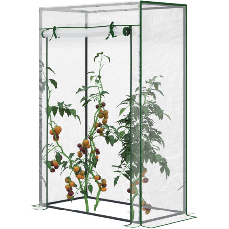Serre porte roulable structure acier jardin terrasse patio, 100x50x150 cm, transparent (1/5)