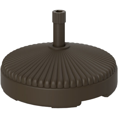 Base parasol rechargeable 28 kg sable / 23 L eau, Ø55x30 cm, brun (1/5)