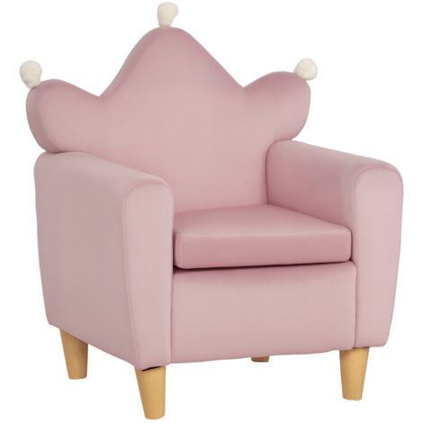 Mini canapé fauteuil enfant +3 ans, siège rembourré, accoudoirs, 50x42x58 cm, rose (1/5)