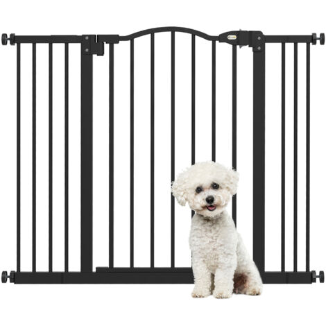 Barrière sécurité métallique réglable 74-100 cm porte compagnie fermeture auto noire ChiMi (1/5)