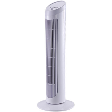 Ventilateur pivotant 45 W 3 vitesses piédestal plastique ABS 27x27x75 cm blanc (1/5)