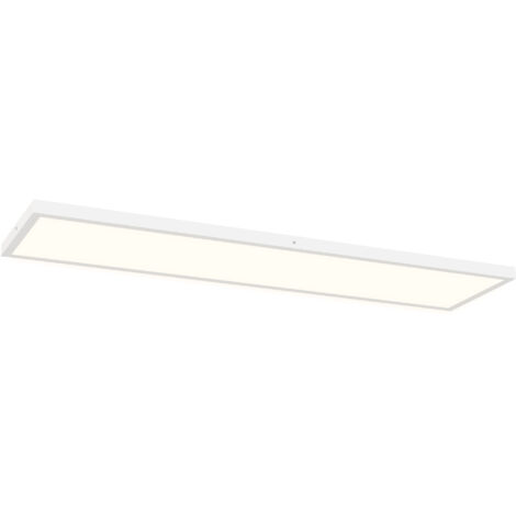 Lot 4 lampes plafond couleur réglables DIP, interrupteur mural 3000/4000/6000K, 120x30x3,7 cm, blanc (1/5)