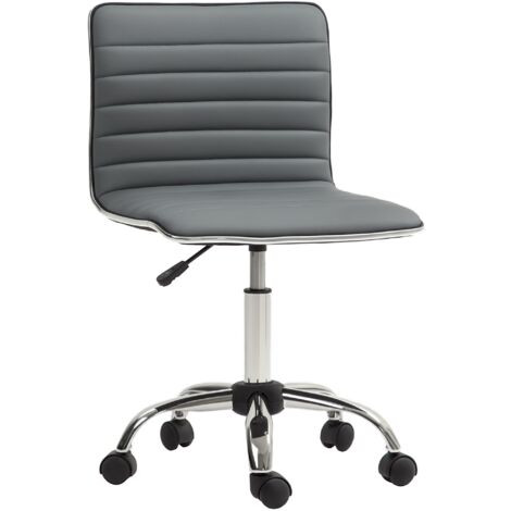 Chaise bureau pivotante sans accoudoirs étude hauteur réglable rembourrée pu charge 120 kg, gris foncé (1/5)
