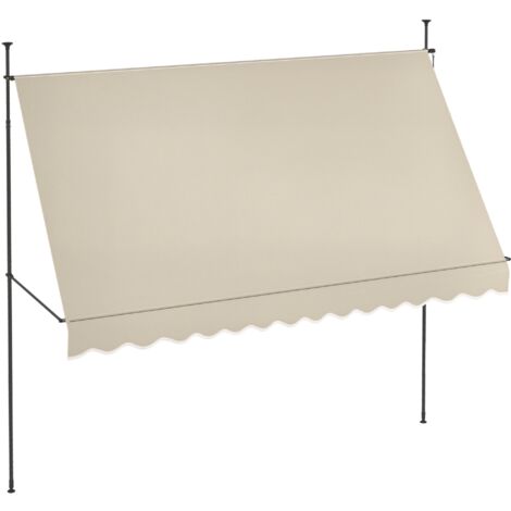 Auvent rétractable manuel manivelle 350x120x210-300 cm hauteur réglable étanche anti-uv (1/5)