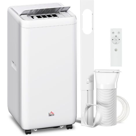 Climatiseur portable 1250W, 5 modes et minuterie 24h, dimensions 35,5x35x70 cm, blanc (1/5)