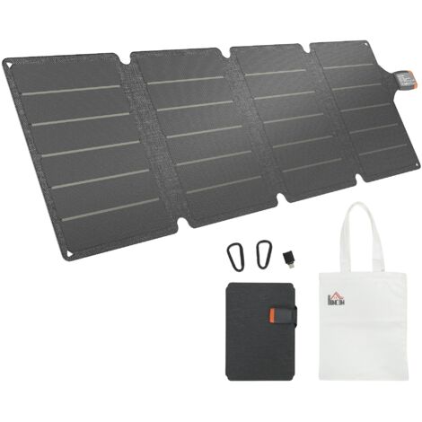 Chargeur solaire pliable 36W, panneau portable ports USB-A/Type C IP67 ETFE pour téléphones (1/5)