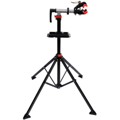 Meuble réparation vélo hauteur réglable rotative, 100x100x109-180 cm, noir (1/5)