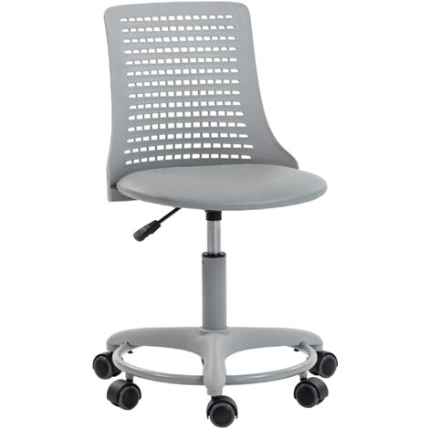 Chaise bureau sans accoudoirs pivotante dossier creux hauteur réglable, gris (1/5)