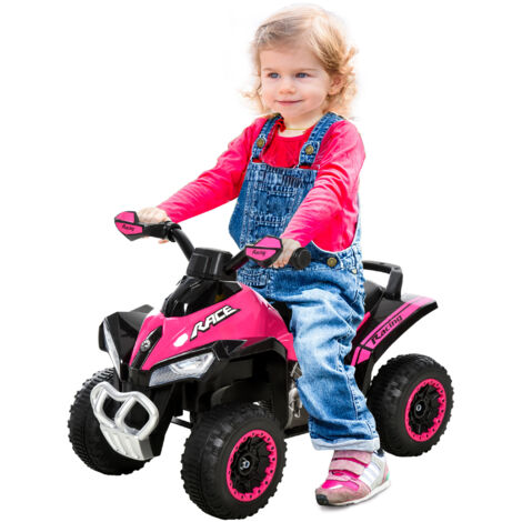 Quad enfant tout-terrain type quad, lumières, sons, siège large, +18 mois, 67,5x38x44 cm, rose/noir (1/5)
