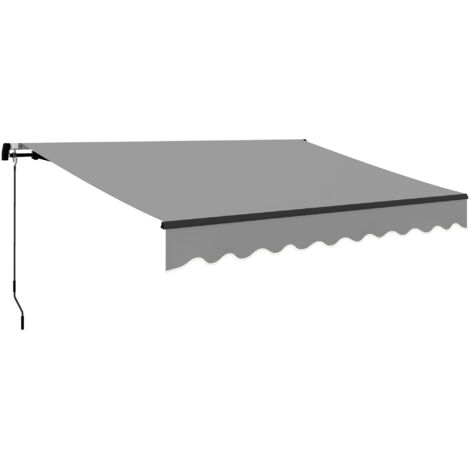 Auvent alu rétractable fenêtres portes uv30+ inclinaison réglable, 360x220 cm, gris (1/5)