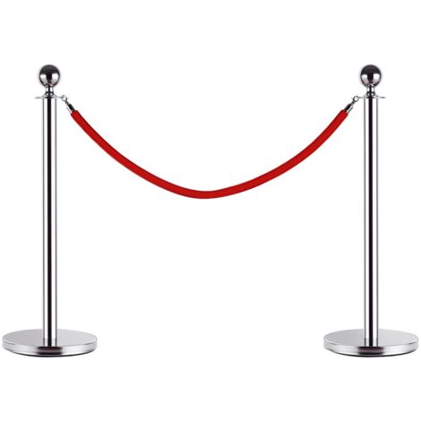 Clôtures clôture cordes rouges acier inoxydable 32x95 cm argent (1/5)