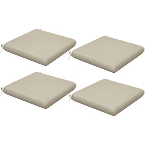 Lot 4 coussins chaises manger 47x47x7 cm, imperméables UV50+, int/ext, beige (1/5)