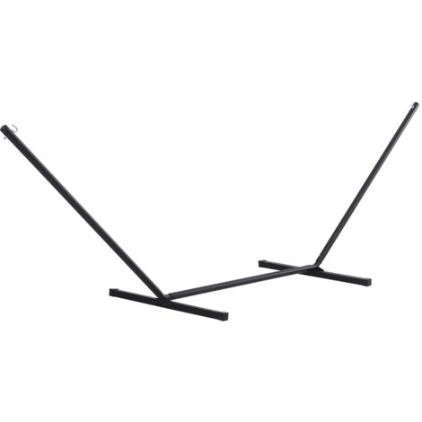 Support hamac metal noir 120 kg de jardin robuste de 360x92x112 cm