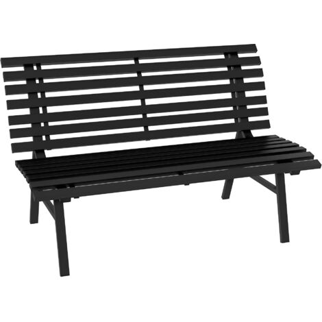 Banc extérieur aluminium lattes 2 places 123x67x79 cm noir (1/5)