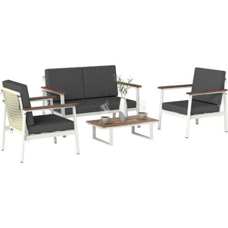 Ensemble canapé jardin 4 personnes 2 fauteuils canapé table basse (1/5)