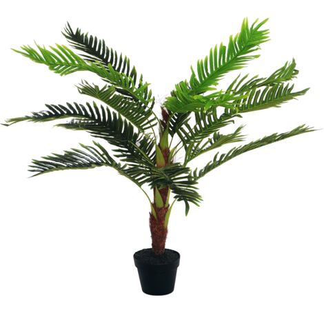 Plante artificielle palmier cycas hauteur 123 cm intérieur extérieur pot inclus décoration maison jardin (1/5)