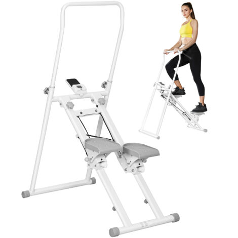 Stepper vertical stair step maison pliable compact grimper vertical haltères réglables pédales antidérapantes écran LCD gymnase cardio intégrale (1/5)