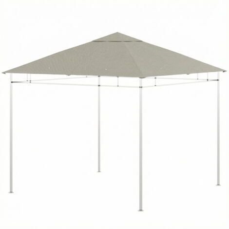 Toile rechange pavillon tonnelle toit remplacement gazebo jardin polyester 180 g/m² 3x3 m gris