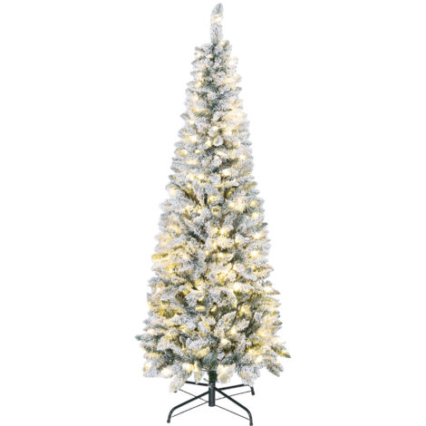 Sapin Noël étroit 180 cm, LEDs bicolores, 11 modes, 479 branches, vert (1/5)