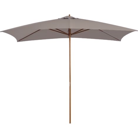 Parasol de jardin 2x3 m Imperméable, en bois avec housse amovible en polyester, gris (1/5)