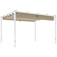Pergola adossée aluminium 4,5x3 m toit polycarbonate résistant UV gouttière intégrée tonnelle jardin terrasse patio véranda gris