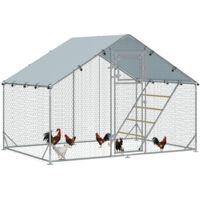 Enclos poules abri porte alimentation mangeoire suspendue perchoir 6-8 volailles