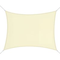 Voile d’auvent rectangulaire 4x3 m Voile ombragée pour terrasse jardin Polyester couleur anti-UV beige