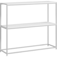 Table console entrée fine ouverte acier carton 100x30x87cm blanc