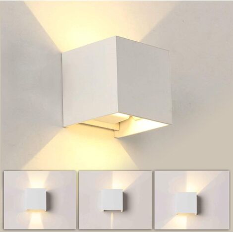 12W Led Applique Murale Up and Down Design Réglable Luminaires, Lampe Murale Moderne en Aluminium Interieur pour Chambre Maison Salon Couloir Escaliers - Blanc et Lumière chaude