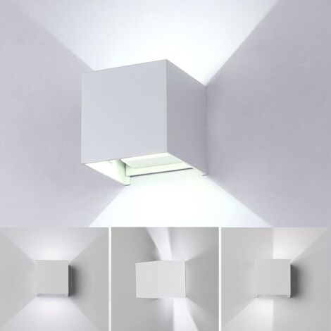 12W Led Applique Murale Up and Down Design Réglable Luminaires, Lampe Murale Moderne en Aluminium Interieur pour Chambre Maison Salon Couloir Escaliers - Blanc et Lumière froid