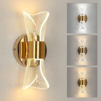 GOECO LED Wandleuchte Dimmbare Moderne Wandlampe Dimmbar 3000K/4000K/6000K Für Schlafzimmer, Wohnzimmer, Flur, Diele Gold