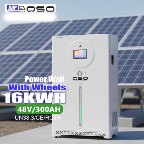 Batería de litio integrada de 48 V y 300 Ah (16 kWh) para montaje en pared: batería de almacenamiento de energía solar de alta capacidad, adecuada para sistemas domésticos, de autocaravanas y aislados