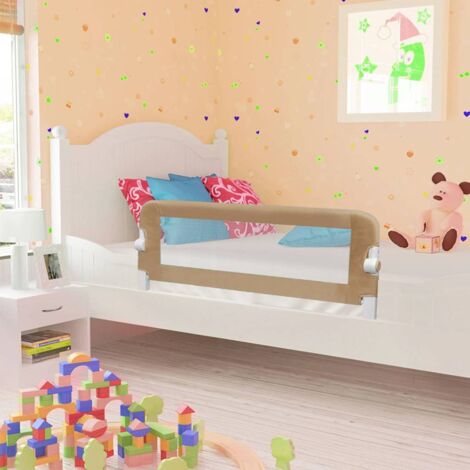 Barrière de sécurité de lit d'enfant Taupe 120x42 cm Polyester vidaXL