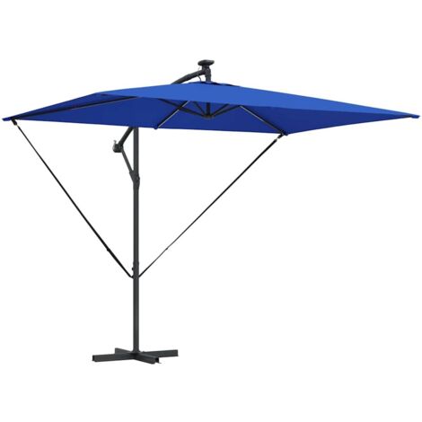 Parasol banane à mât déporté Bleu 294 x 200 x 254 cm vidaXL (1/5)