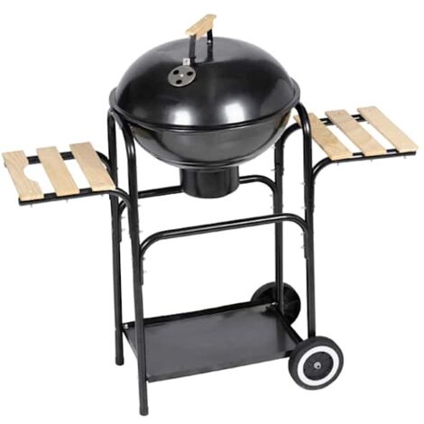 Vidaxl – Barbecue charbon de bois Hawai 96 cm – Acier – Grill 44 cm – Poignée bois – Roulettes pour déplacement facile (1/5)