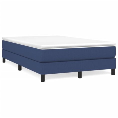 vidaXL Sommier à lattes de lit avec matelas bleu 120x190 cm tissu (1/5)