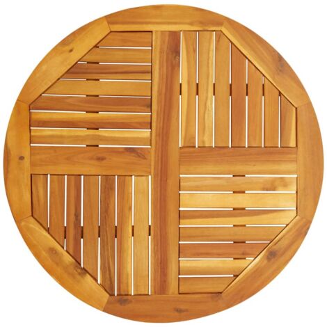 Vidaxl – Dessus de table rond Ø80 cm en bois d'acacia massif – Design rustique – Surface lisse pour entretien facile – Idéal pour salle à manger (1/5)