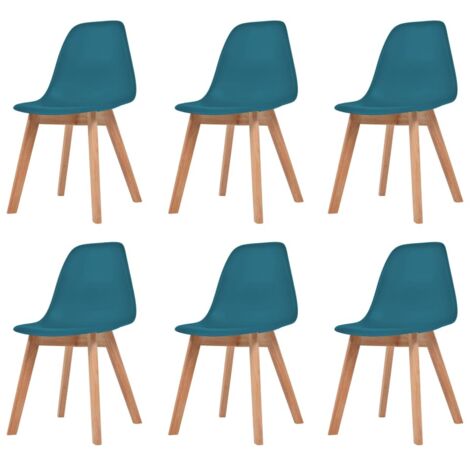 Chaises à manger lot de 6 Turquoise Plastique vidaXL (1/5)