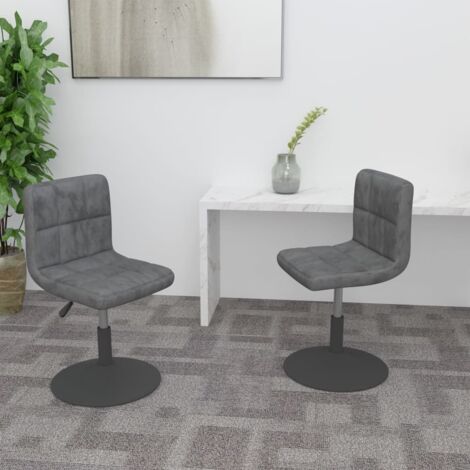 vidaXL Chaises pivotantes à manger lot de 2 gris foncé velours (1/5)