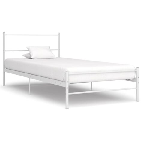 Vidaxl – Cadre de lit métal 90x200 cm – Structure robuste avec lattes métalliques – Design épuré et résistant aux chocs – Lit adulte sans matelas (1/8)