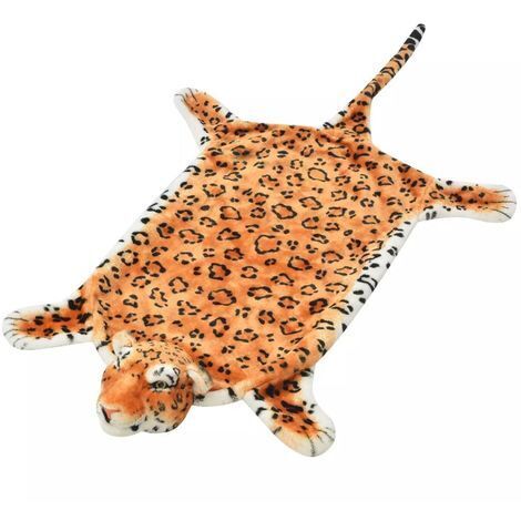 Tapis en peluche en forme de léopard 139 cm Marron vidaXL (1/4)