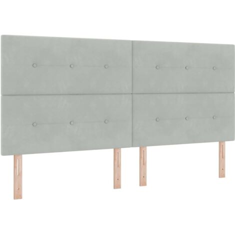 Tête de lit avec tête de lit Gris clair 200 cm Velours vidaXL
